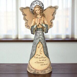 Elements Barbara McDonald Faith & Peace Praying Angel Christmas Figurine 9” 2007